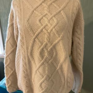 100% cashmere cable knit sweater